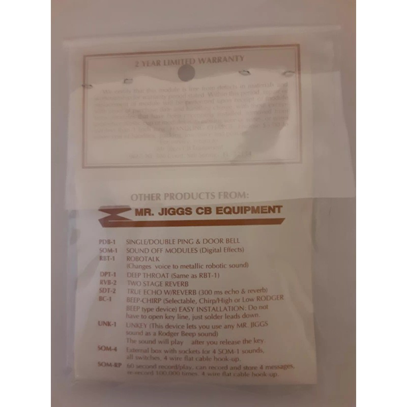 MR. JIGGS RBT-1 DEEP VOICE CHANGER ROBOTALK SPEECH CB NOISE