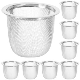 Tofficu Filtro de malla de filtro de té de acero inoxidable para té de hojas sueltas Inserto de malla fina para elaboración casera de 2.28 pulgadas de diámetro x 1.57 pulgadas de altura Infusor de