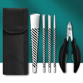 Heavy Duty Ingrown Podiatrist Toenail Tool,Nail Clipper Stainless Steel Long Handle Cosmetic Pedicure Set for Ingrown and Thick Nails for Callus Corn Removal (4)