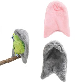 2Pcs Bird Buddy,Soft and Cozy Bird Blanket Shawl Nesting House for Parrot Plush Windproof Cage Bedding Hanging Cotton Nest,Bird Buddy Accessories