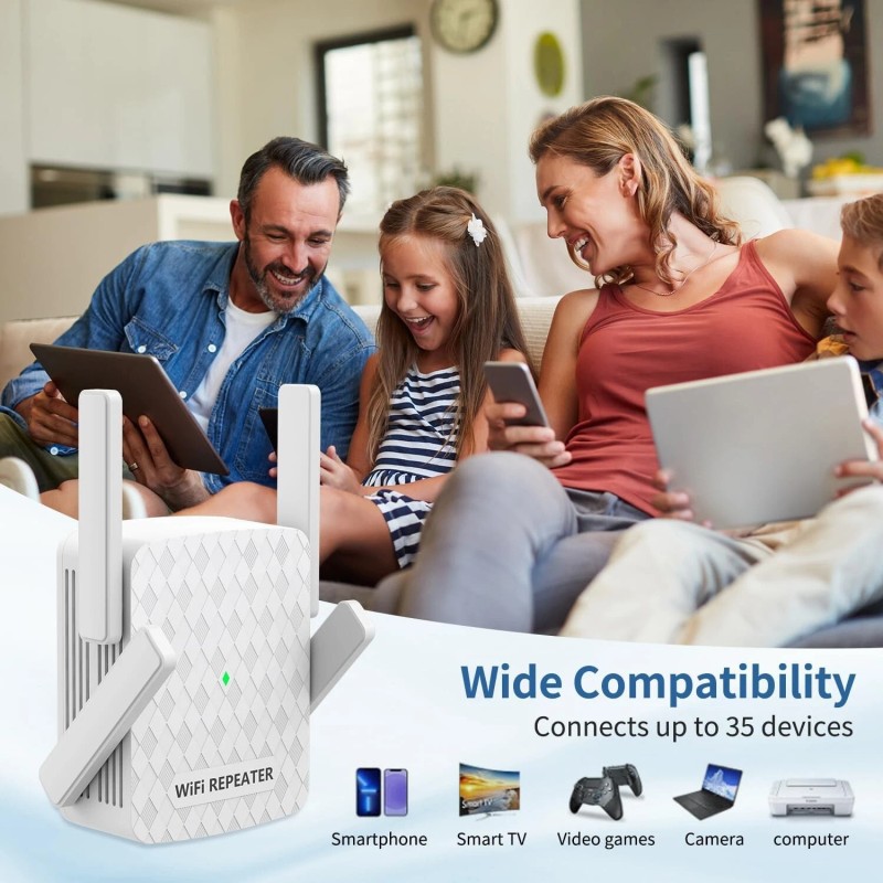 WiFi Extender Signal Booster Up To 10000 sq.ft Coverage