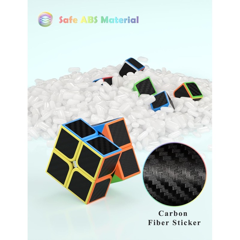Speed Cube Set, Speed Cube Bundle of 2x2 4x4 Megaminx