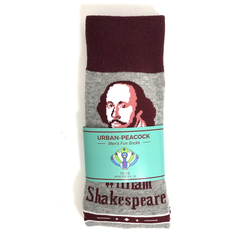 Urban-Peacock Men's Novelty Socks - Multiple Patterns! (Shakespeare, 1 Pair)