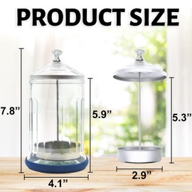 33 Oz Glass Disinfectant Jar with Removable Basket, Keedolla Barber Disinfecting Soaking Jar Glass Disinfecting Container for Barber Supplies, Spa and Nail Tools