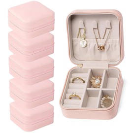 6 Piezas Caja de Joyero Pequeño, Organizador de Joyas para Mujeres y Niñas, Portátil y Elegante, Perfecto para Anillos, Pendientes y Collares, Ideal para Bodas, Compromisos y Regalos