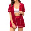 SWOMOG Couple Matching Pajamas Sets Women & Men Button Down