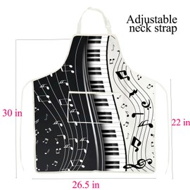 ENSIANTH Piano Apron Gifts for Piano Players Piano Gifts for Music Lovers Kitchen Chef Cooking BBQ Grill Apron with Pocket (Piano Apron)