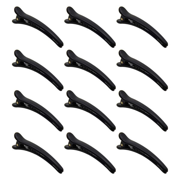 BetterJonny 12 Pieces Professional Plastic Hair Clips Alligator Barrette Duckbill