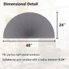 SEEYE Arch Window Blackout Shades, Pleated Fabric Blind (Radius: 24'')