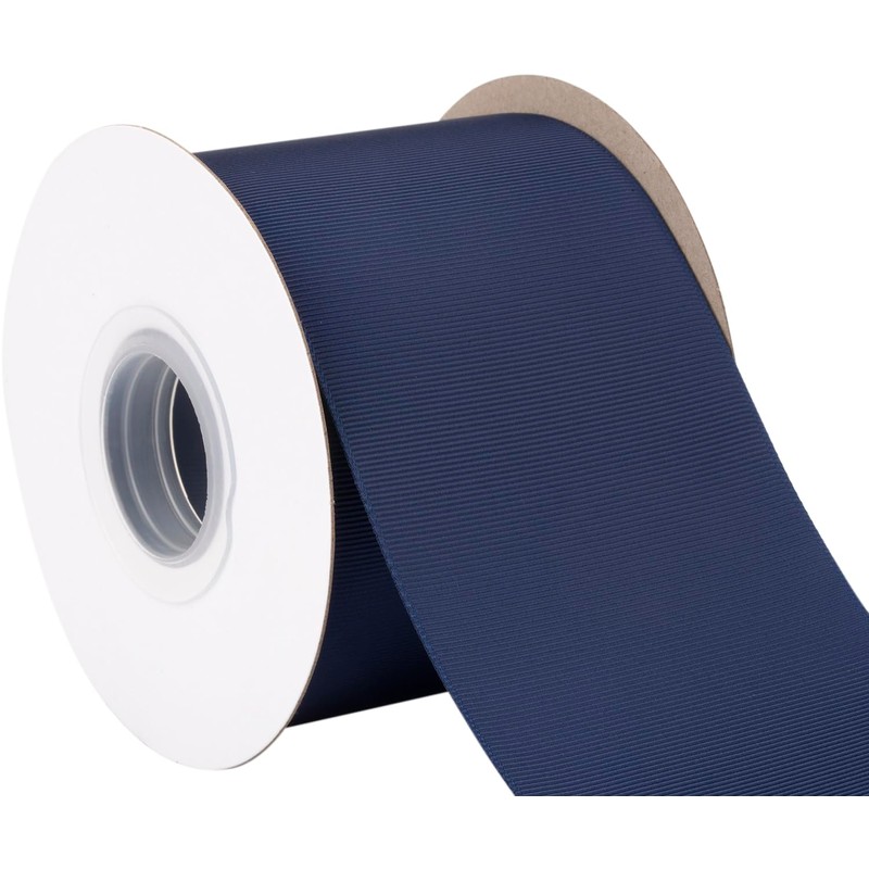 Tekdeere 3 inch Solid Navy Grosgrain Ribbon 25 Yards, Perfect