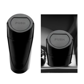 ZNDAW Car Trash Can Bin with Lid, Mini Vehicle Cup Holder Organizer Leakproof Garbage Bin, Waterproof Cup Type Trash Can Multi-Function Storage Container for RV Home Office (Black)
