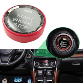 Lanyun for Subaru Lexus Engine Start Stop Push Button Switch fit Subaru Forester Outback crosstrek imprezza Lexus nx is rx ES Some of Toyota Smart Start Button with Light Hole Crystal red