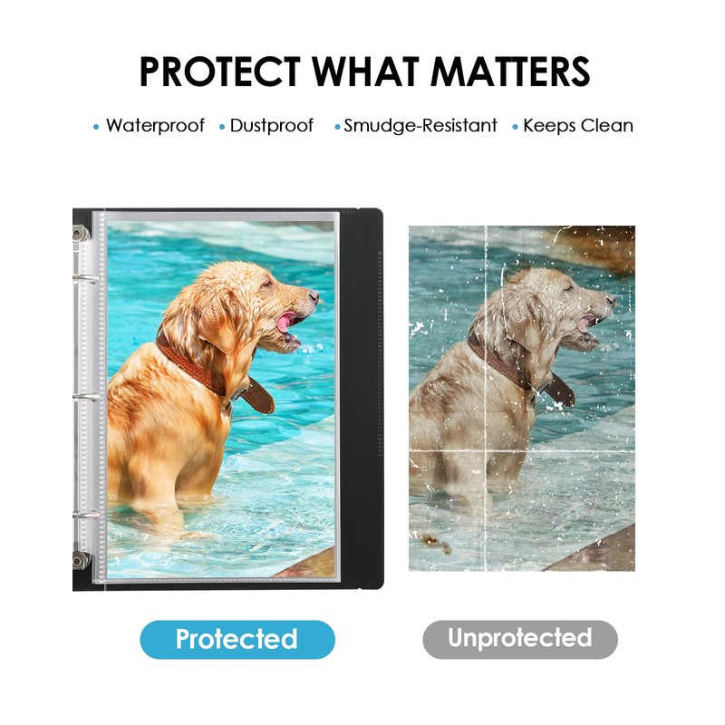 KTRIO Heavyweight Sheet Protectors 5.5 x 8.5 inch, Clear Page
