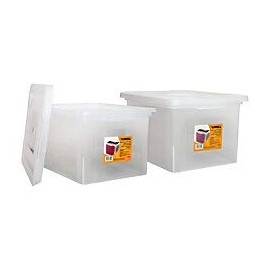 Lorell Letter/Legal Stacking File Box - 14.2" Width x 18" Depth x 10.8"Height - Clear - 2/Bundle (68925BD)