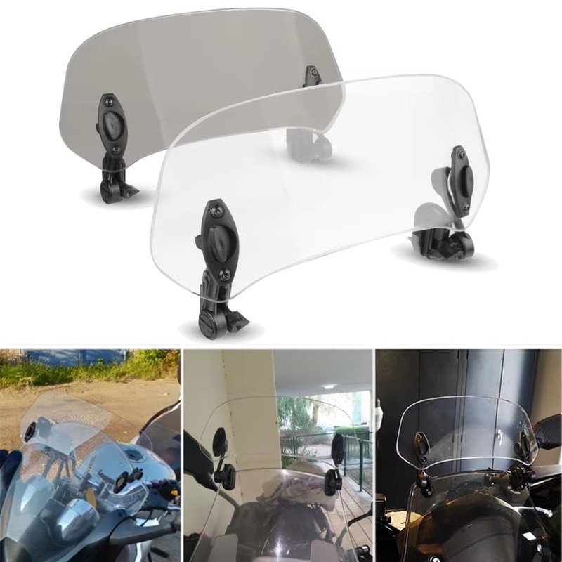 295 mm Motorcycle Wind Deflector Adjustable Clip-on Windscreen Accessories Windshield
