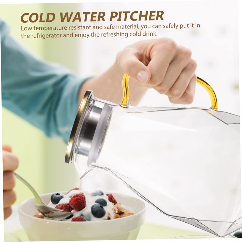 LABRIMP Large Capacity Glass Water Pitcher Drinking Water Filter Stainless