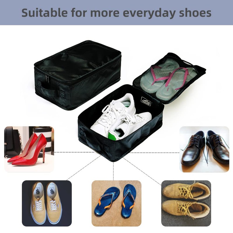 JJ POWER Travel Shoe Bags, Foldable Waterproof Shoe Pouches Organizer-Double