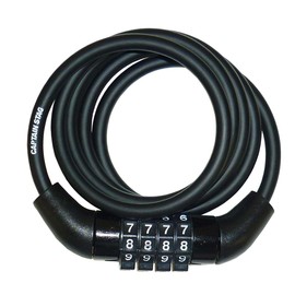 キャプテンスタッグ(CAPTAIN STAG) 自転車 鍵 ロック 4ダイヤルワイヤーロック ワイヤー長90cm/φ6mm/周長99cm 可変式ダイヤル コイルワイヤー ブラック Y-4230
