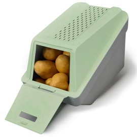 ARTECSIS Potato Storage Box - Spring Green - Set of 1 L - 5 L - Stackable Vegetable Box with EasyClick Technology - Includes Vegetable Sticker