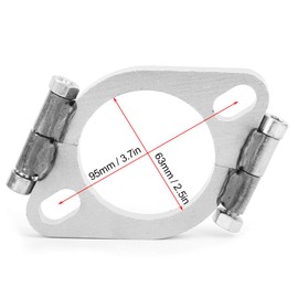 KIMISS Exhaust Collector Flange, 2.5in 63mm Steel Exhaust Flange Flat Oval Split Repair Replacement Accessory 2.5 In Split Flange