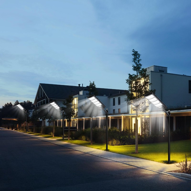 Solar Street Lights Outdoor Waterproof, LED Dusk to Dawn Solar