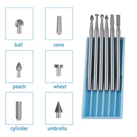 dcvbny 24 Pcs 3/32" (2.3mm) Round Shank Tungsten Steel Wood Carving Drill Bits for Rotary Tools, Compatible with Engraving Pen, Ideal for Precision Wood Olive Amber Engraving and Crafting