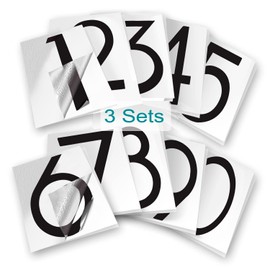 Mailbox Numbers for Outside, 3 Sets 4 inch Number Stickers, Pre-cut for Effortless Align, Strong Self Adhesive Vinyl House Address Numbers for Mailbox Windows Sign Trash Bin Helmet (4 inch)