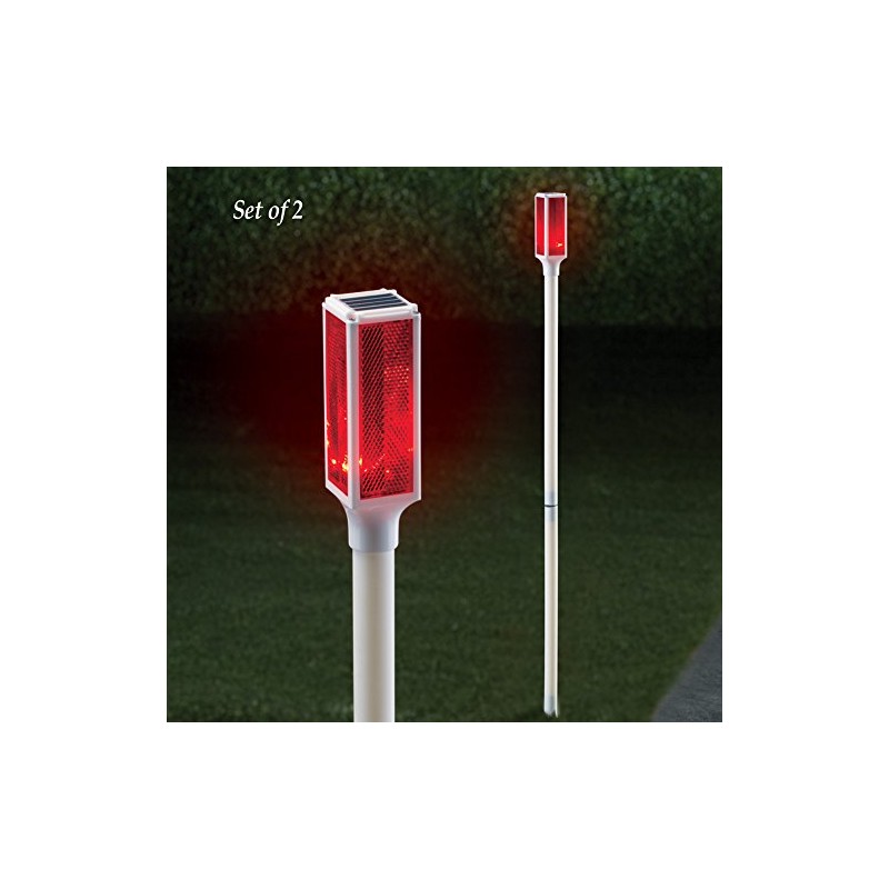Collections Etc Solar Driveway Marker Lights - Set of 2