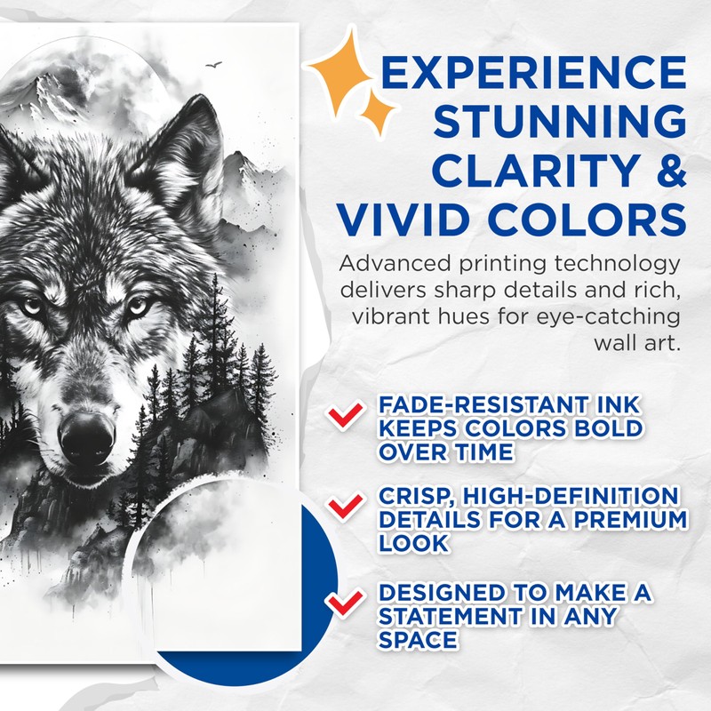 Bliss Monkey Co. Wolf Poster - Black and White Wolf