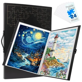 KOSTBAR Puzzle Storage Folder for 1000-Pieces with 24 Puzzle Saver Sheets, Puzzle Frame Accessories for Puzzle Organizers and Storage, Dustproof Puzzle Keeper, Gift for Puzzle Lovers