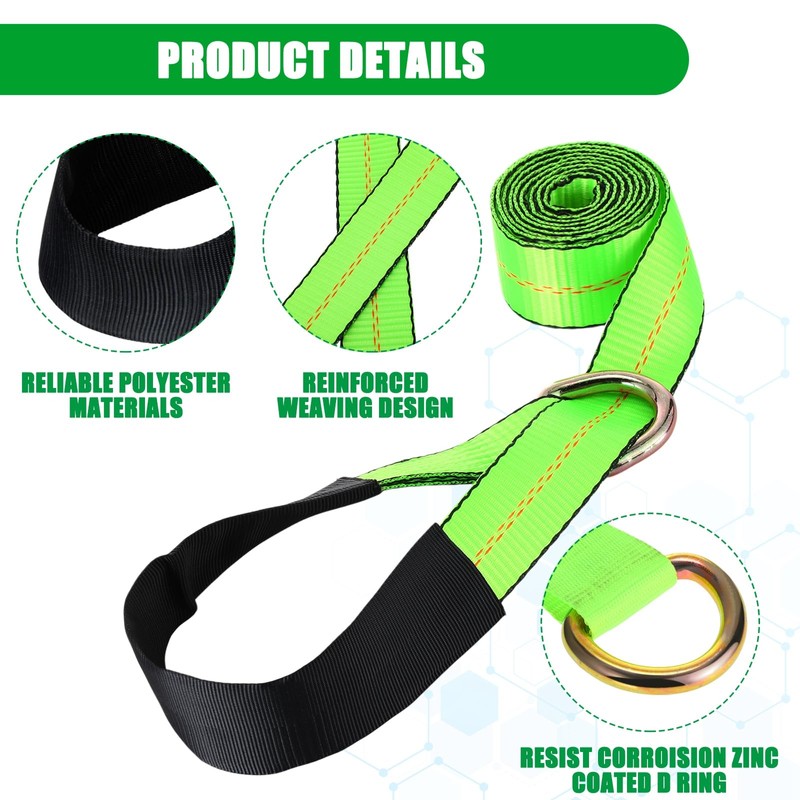 Wowangce 12 Pack Tow Truck Straps Lasso Wheel Lift Straps
