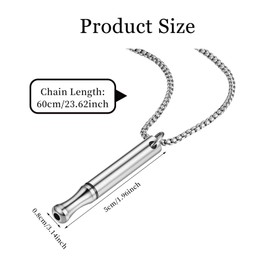 AIYONG Pack of 2 Breathing Necklaces, Stainless Steel Breathing Necklace for Smoking Ceasing, Stress Relief and Meditation, Unisex Mindfulness Chain for Men and Women, Spiritual Gift (Black + Silver),