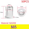 Qrity 50 PCS Rivet Nut, Stainless Steel Flat Head Threaded