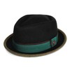 DASMARCA Edward Crushable & Packable Blk/Green Winter Porkpie Wool Hat