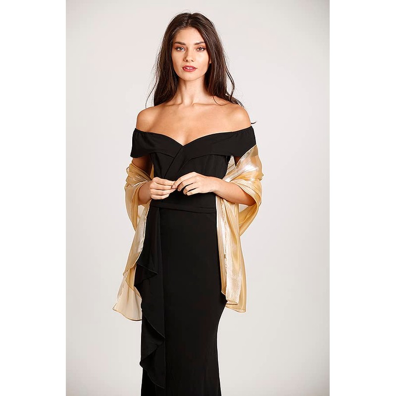 Central Chic Silky Iridescent Pashmina Wrap Stole Shawl For Weddings
