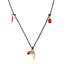 Dhdfisd Italian Horn Necklace Evil Eye Necklace Boho Cornicello Chili Pepper Pendant Bohemian Necklace (Style1)