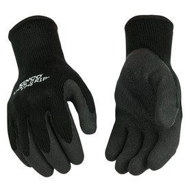 KINCO 1790-L Men's Warm Grip Thermal Lined Latex Coated Gloves, Large, Black/Gray