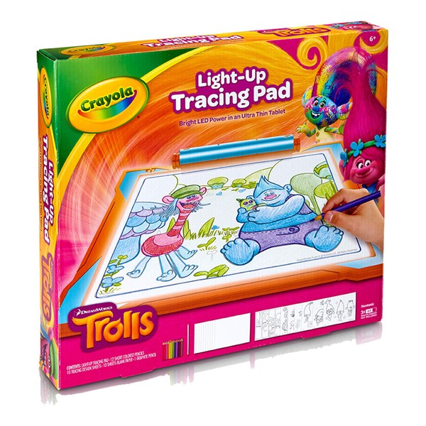 Crayola Trolls World Tour Light Up Tracing Pad, Coloring Board for Kids, Gift, Toys for Girls, Ages 6, 7, 8, 9