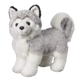 Bauer Spielwaren "Deine Tiere mit Herz" Husky Standing: Small Cuddly Toy for Cuddling and Loving, Ideal as a Gift, 29 cm, Grey/White (12532)