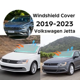 INSAUTO for VW Jetta 2020 Windshield Sun Shade Sunshade 2 Layers Front Window Shield for 2019-2026 Volkswagen Jetta Windshield Cover 210T Reflective Custom Fit Sun Visor Blocks UV Ray Car Accessories