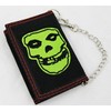 Misfits Green Skull Wallet Tri-Fold with Chain