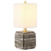 Henn&Hart 16" Tall Stone Table Lamp with Fabric Shade in