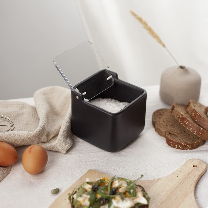 KOOK TIME Salt Jar with Lid, Salt Container for Kitchen,