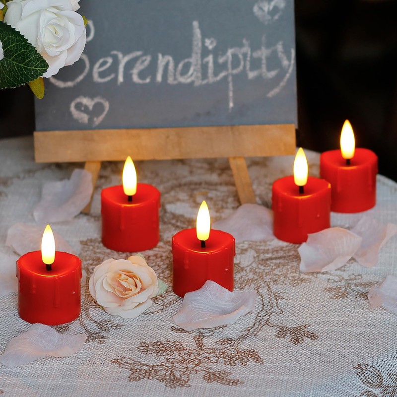 Yeelida Rechargeable Flameless 1.6" x2.5" Tea Light Candles with Remote