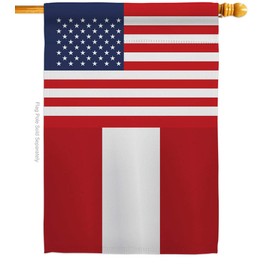 Americana Home & Garden Peru US Friendship House Flag Regional Nation International World Country Particular Area Decoration Banner Small Garden Yard Gift Double-Sided, Made in USA