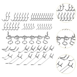 Harilla 50 Piece Pegboard Hook Assortment Peg Board Organiser Accessories for Organizing Tools, Heavy Duty Peg Hooks for Garden and Home