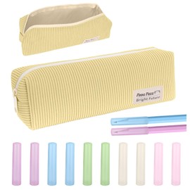 Zidoley Aesthetic Pencil Case with 10 Protection for Pencil Caps, Pencil Case Aesthetic for Girls and Adults, Matcha Green, Aesthetic