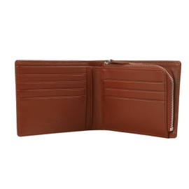 GENERAL ARTS Genuine Leather Wallet, Plant Tanned Leather, Cowhide Leather Inside Bill Compartment, Bi-Fold, 2-Fold, Men's and Women's, 10 Card Slots, Gift, Present, Skimming Protection, Braun