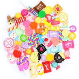 Kawaii Nail Charms, 50 Pcs Slime Bulk, Candy for Acrylic Nails, Cute Flatback Resin for DIY Crafts Making, Ornament Scrapbooking