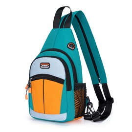 O-TBOST Small Sling Bags for Women Crossbody Backpack Multi-Pocket Adjustable Strap Daypack for Outdoors Hiking Traveling (green)